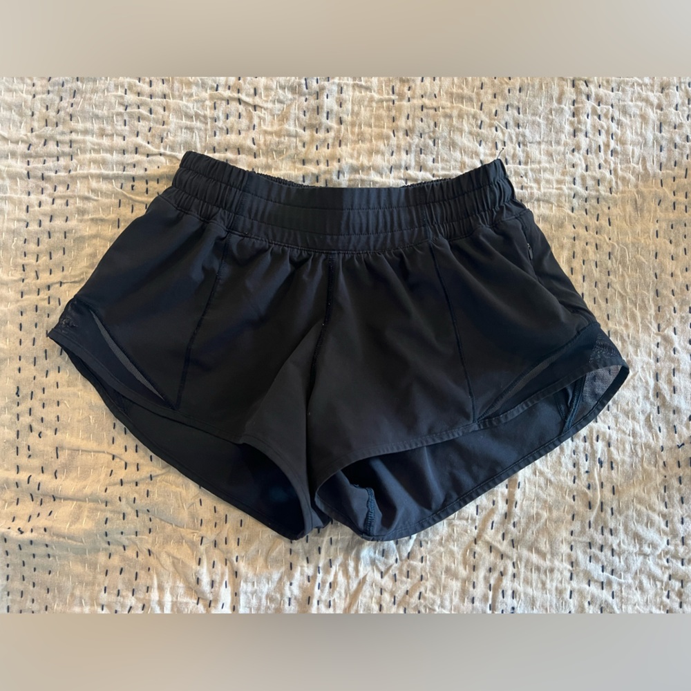navy lululemon hotty hot shorts